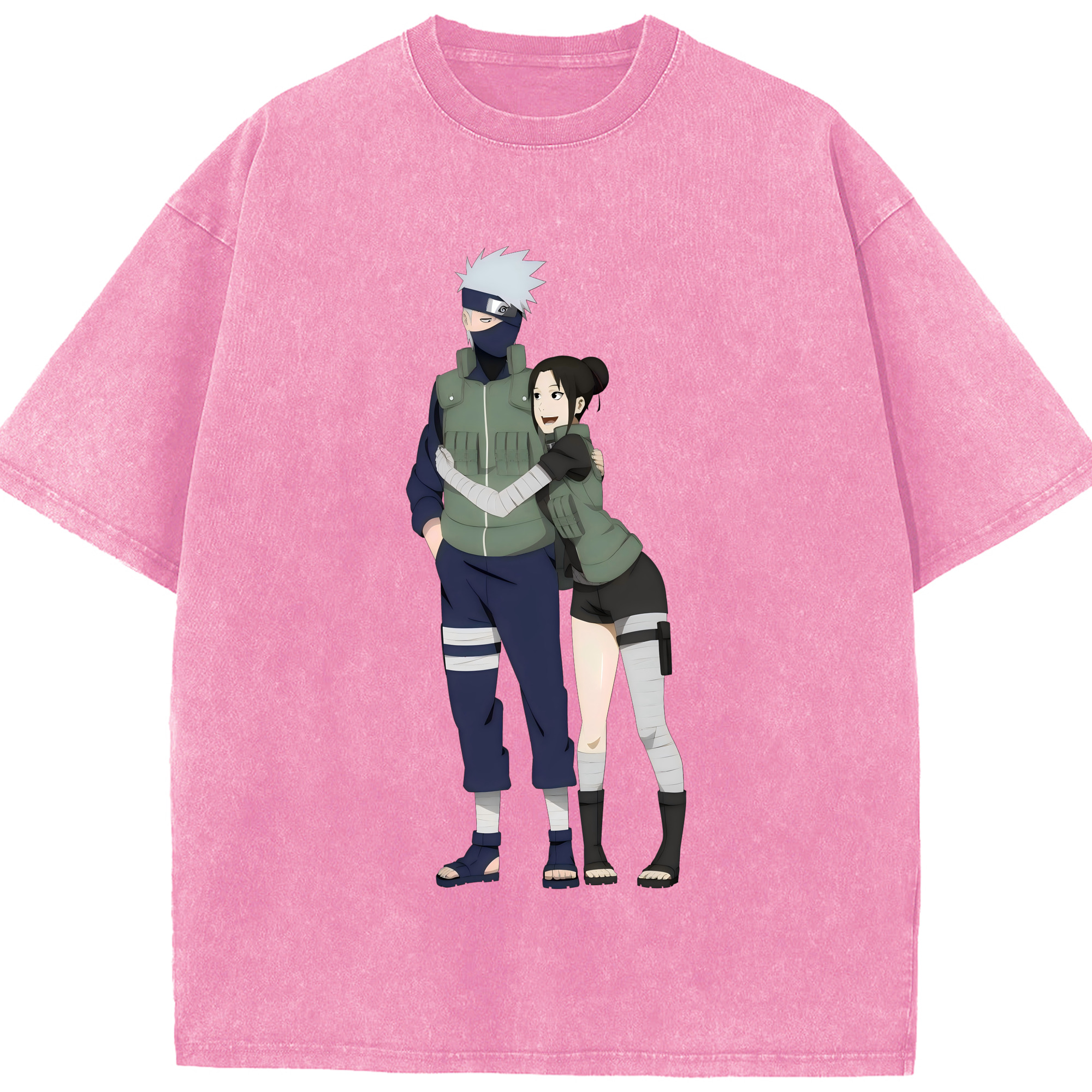 （画像用） NARUTO -ナルト- はたけ カカシ Hatake Kakashi 綿100% ヴィンテージ風 半袖Tシャツ（フロントプリント）